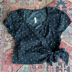 Madewell NWT Ruffle Sleeve Wrap Top